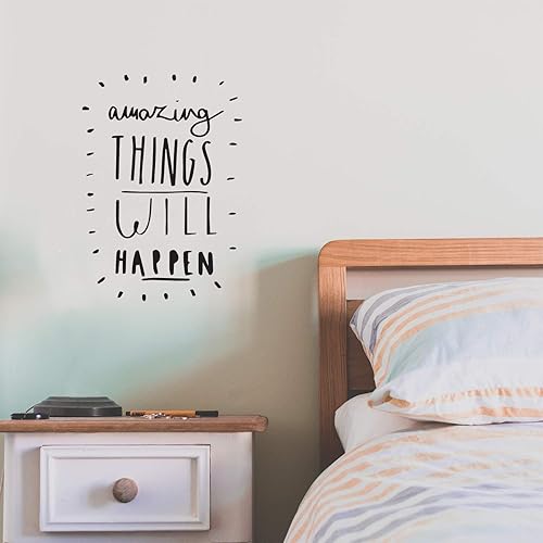 Amazing Things Will Happen - Citas inspiradoras de la vida - Calcomanía de vinilo de arte para pared, calcomanía de vinilo decorativa de 18 x 12