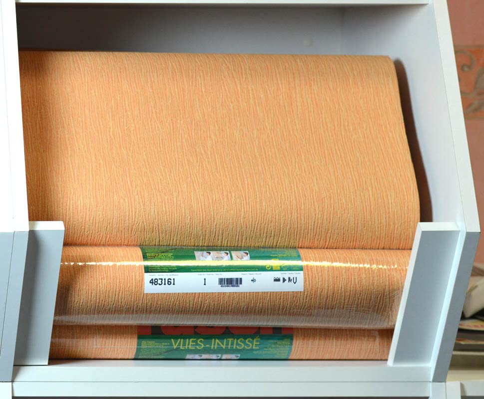 Vliestapete 461329 orange mit Längsstruktur Eurorolle