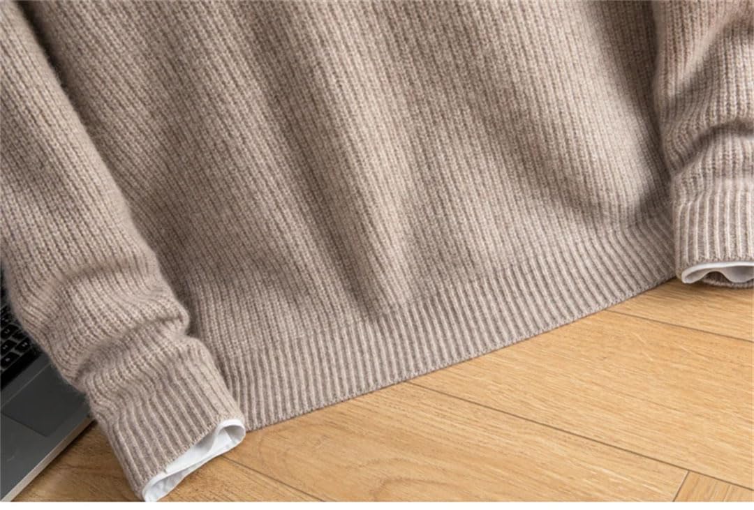 Vogrtcc Suéter De Cachemira con Solapa Y Cremallera De Invierno para Hombre Talla Grande