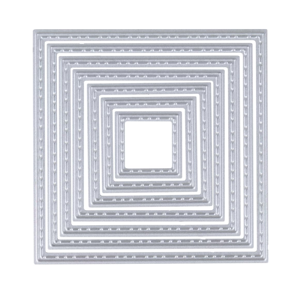 Rayher Set of 7 Metal Cutting Dies with Square Shape Design, Nesting Craft Die Set for Card Making and Scrapbooking, 1.9-7.2cm, steel, silver, 50285000