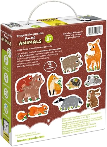 Miniatura 10 de Banana Panda Rompecabezas progresivos - Animales de granja - Incluye 15 rompecabezas de 2 piezas para principiantes, 30 piezas en total - para niños