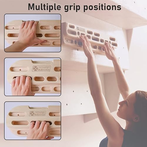 Miniatura 6 de POWER GUIDANCE Tablón colgante de escalada en roca, fortalecedor de agarre de mano de madera, ejercitador de antebrazo para escaladores atletas