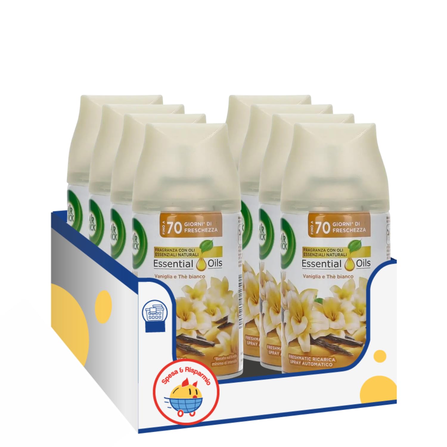 Ricarica diffusore automatico fragranza vaniglia – Compatibile con Air Wick Fresh Matic – Variazioni 4/8/12 Pezzi – 250ml (8)