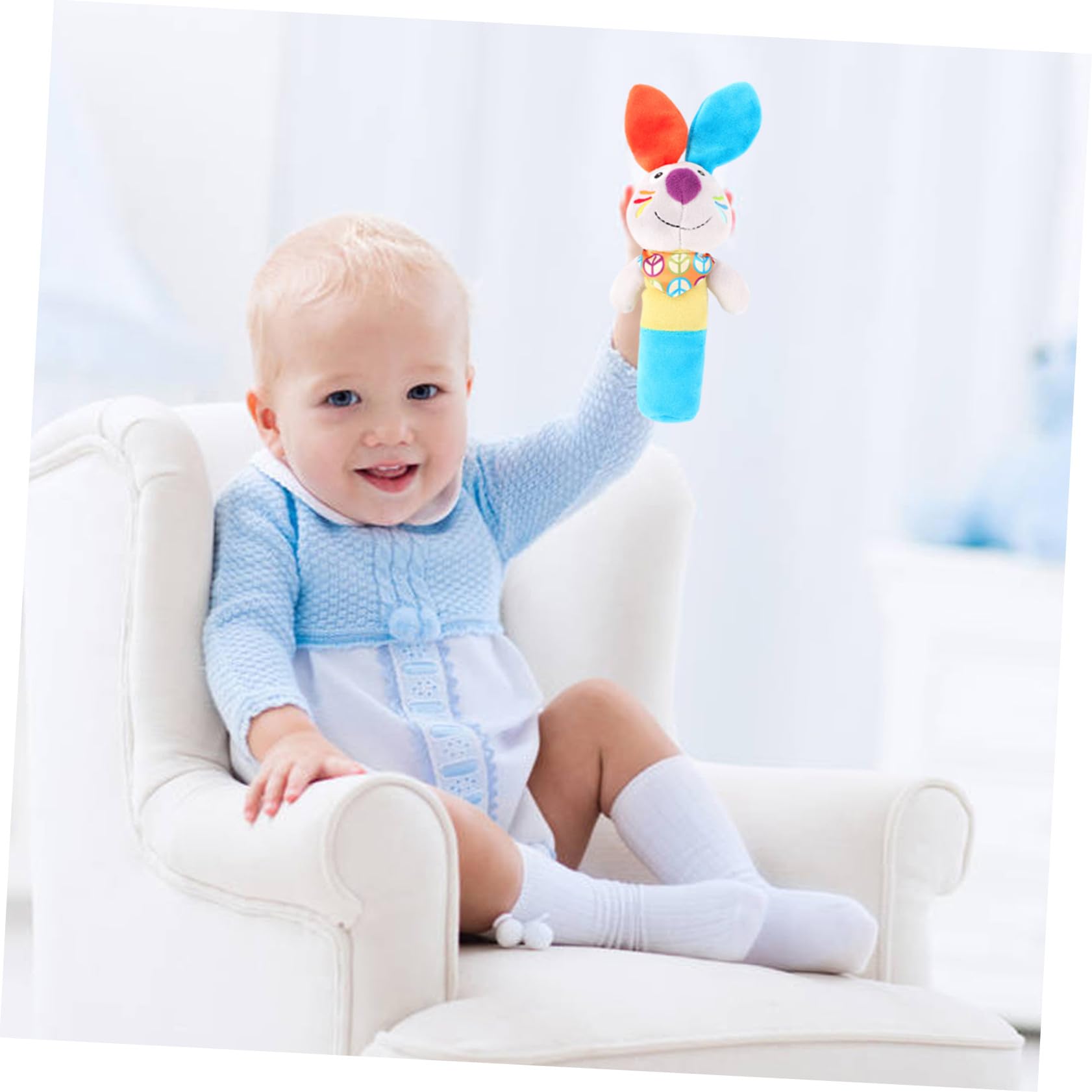 ibasenice Jouet de Préhension Stimule la Motricité Fine et L'exercice Main-œil Bleu et Orange en Peluche pour Bébés pour Éveil Sensoriel des Nourrissons des Nourrissons