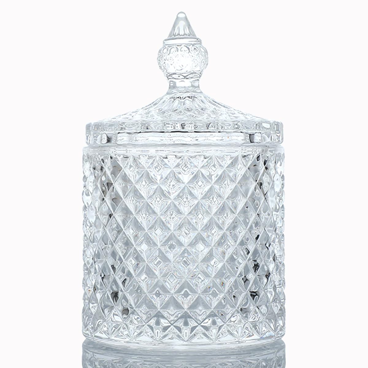 YILUSHENGHUA Glass Jar With Lid,Qtip Holder,Sugar Bowl,Candy Cookie Jars,Jewelry Box,Decorative Jar,Candle Cup(Clear)