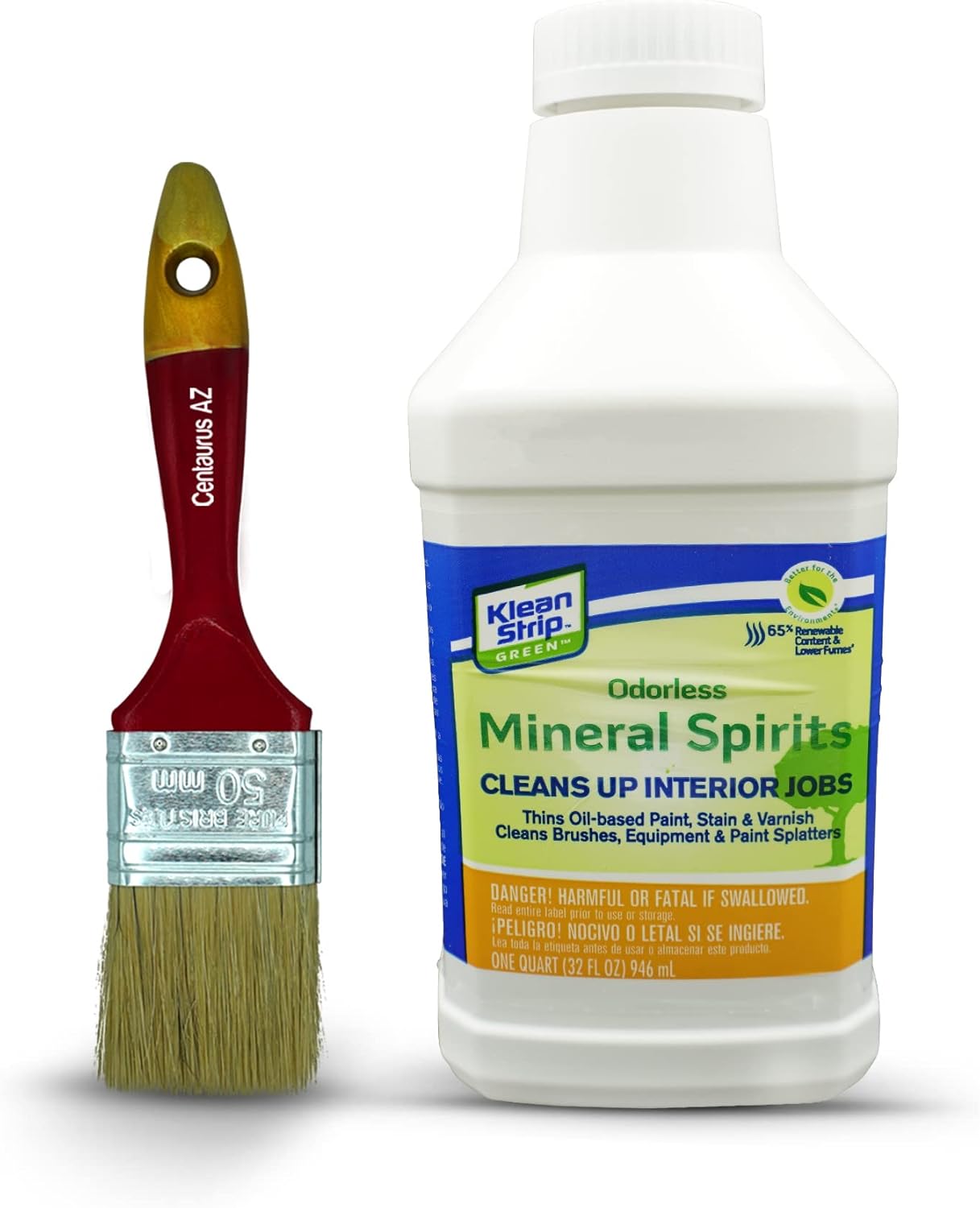Klean Strip Green Odorless Mineral Spirits, Paintbrush cleaner, Remove