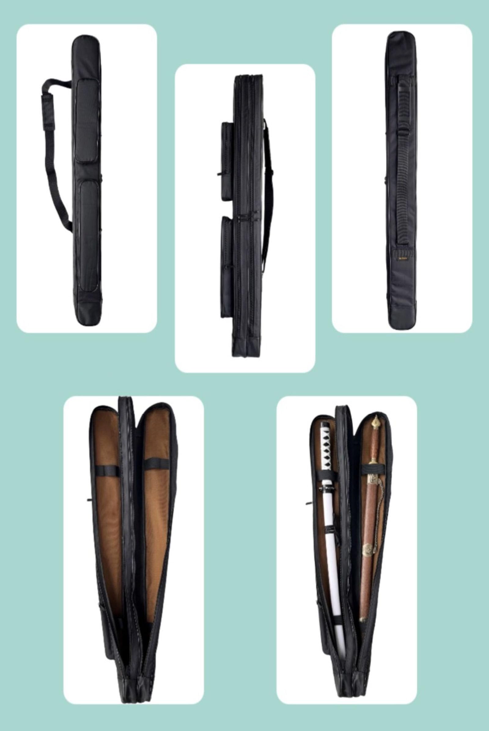Estuche de Transporte para Espadas de 115cm,Bolsa para Espada de Doble Capa,Bolsa para Espada Negra para Espada de Tai chi,Espada de Artes Marciales,Katana