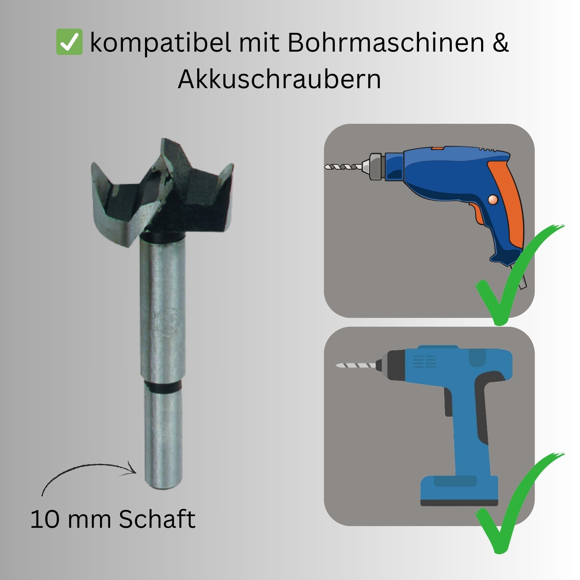 Set 5 Punte Forstner Per Legno - 15mm, 20mm, 25mm, 30mm, 35mm - Fori Precisi Senza Sfilacci - Foto 14