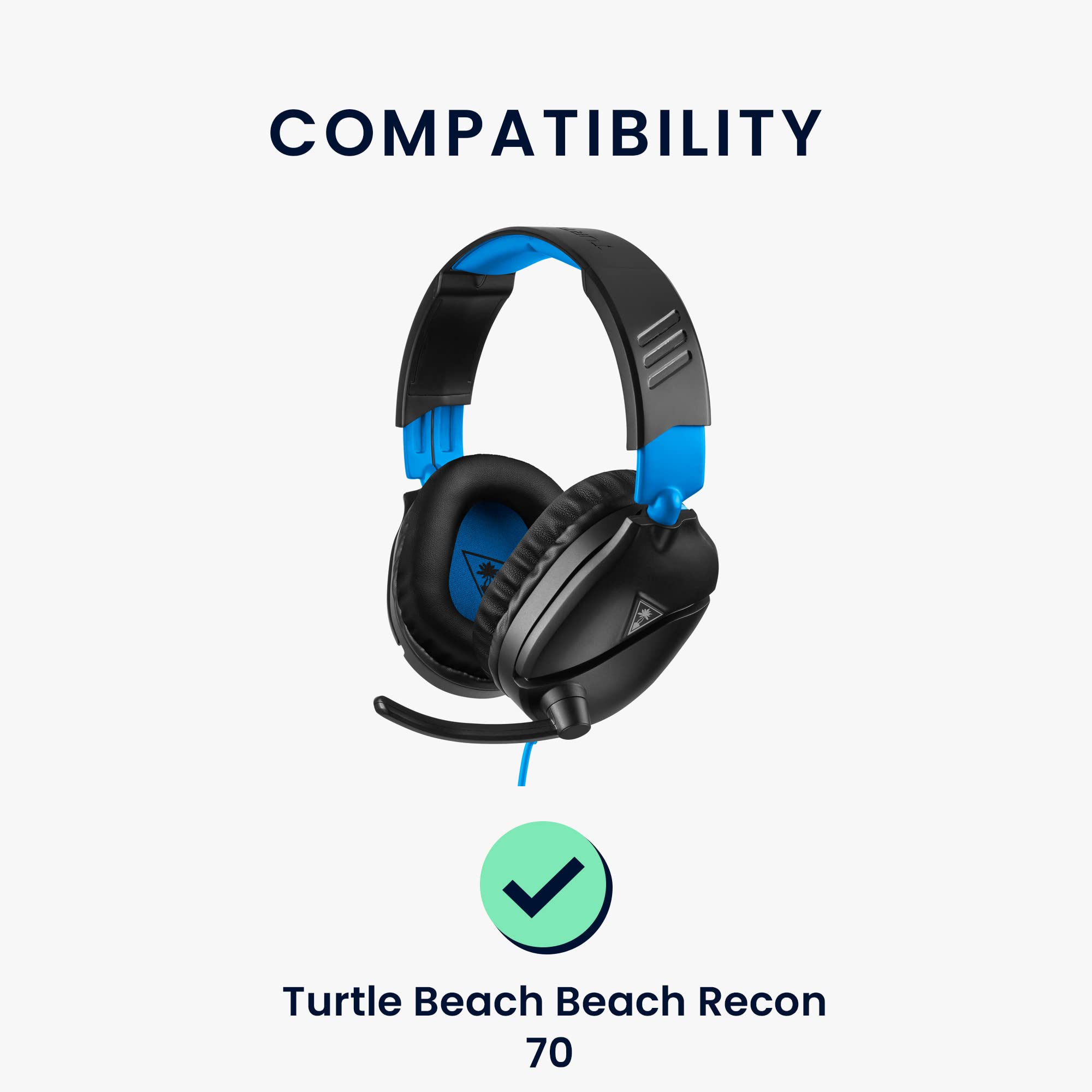 kwmobile Ear Pads Compatible with Turtle Beach Recon 70 / Recon 50 / Recon 60P / Stealth 500/600 / 700 Earpads - 2X Replacement for Headphones - Black