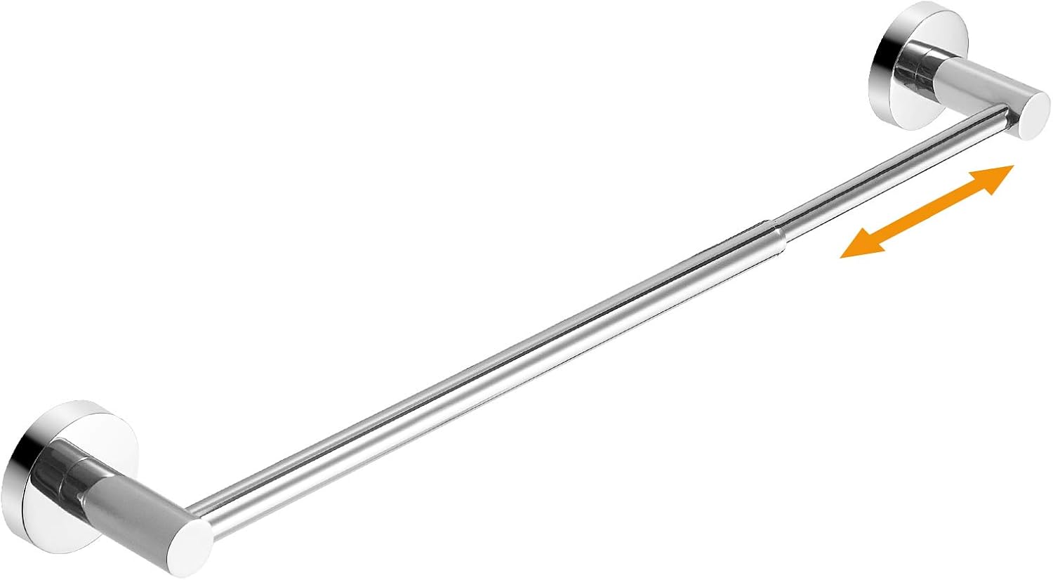 Hoimpro Adjustable 15.2 to 27.8 Inch Single Towel Bar for Bathroom, Expandable SUS304 Stainless Steel Bath Towel Holder, Wall Mount with Screws Towel Bar Rod Hotel Style, Polished Chrome
