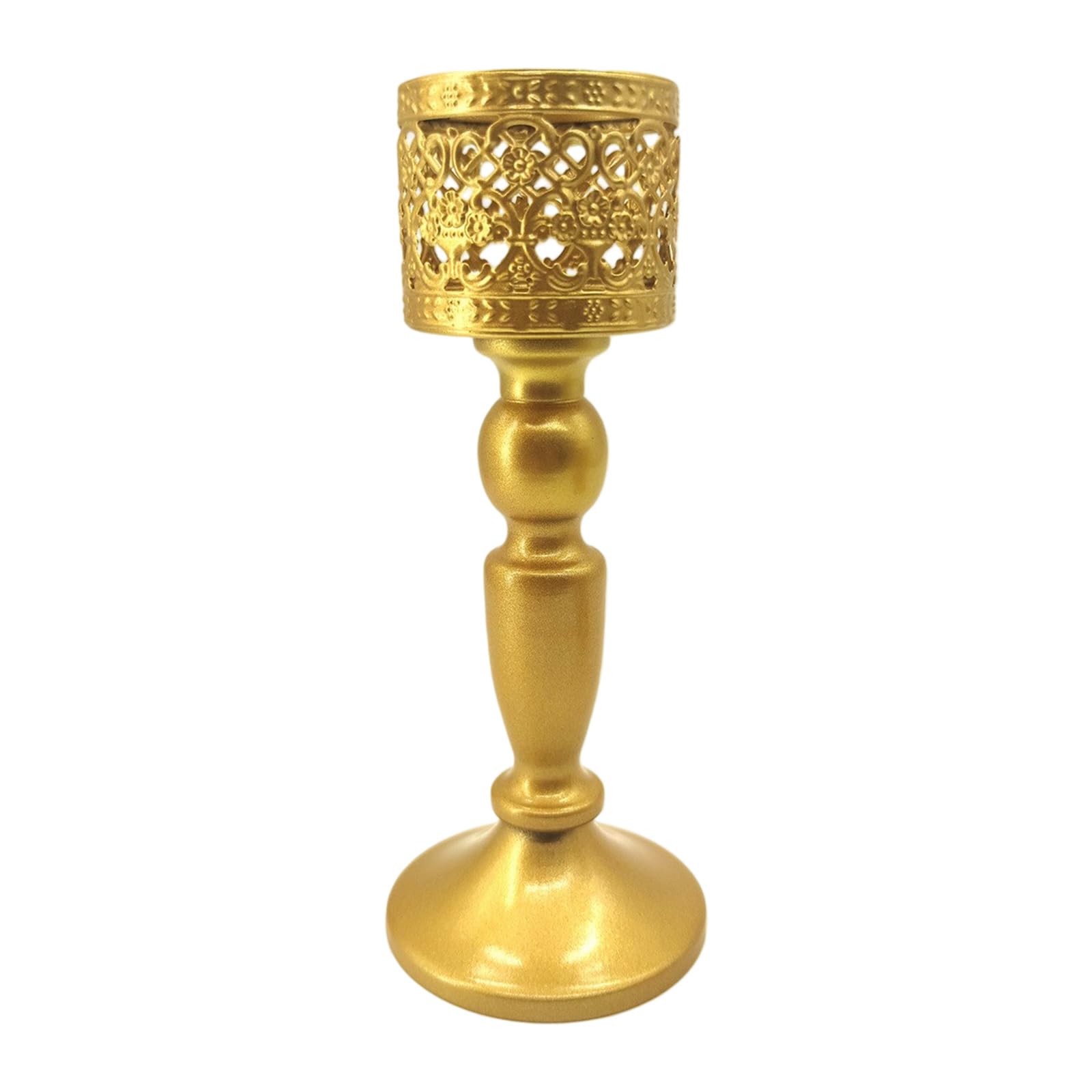 OSNIYAW Decorative Wrought Iron Tealight Holders with Artistic Openwork Pattern Eid Ramadans Stand for Wedding Decoration Table Centerpiece Candlestick Holders