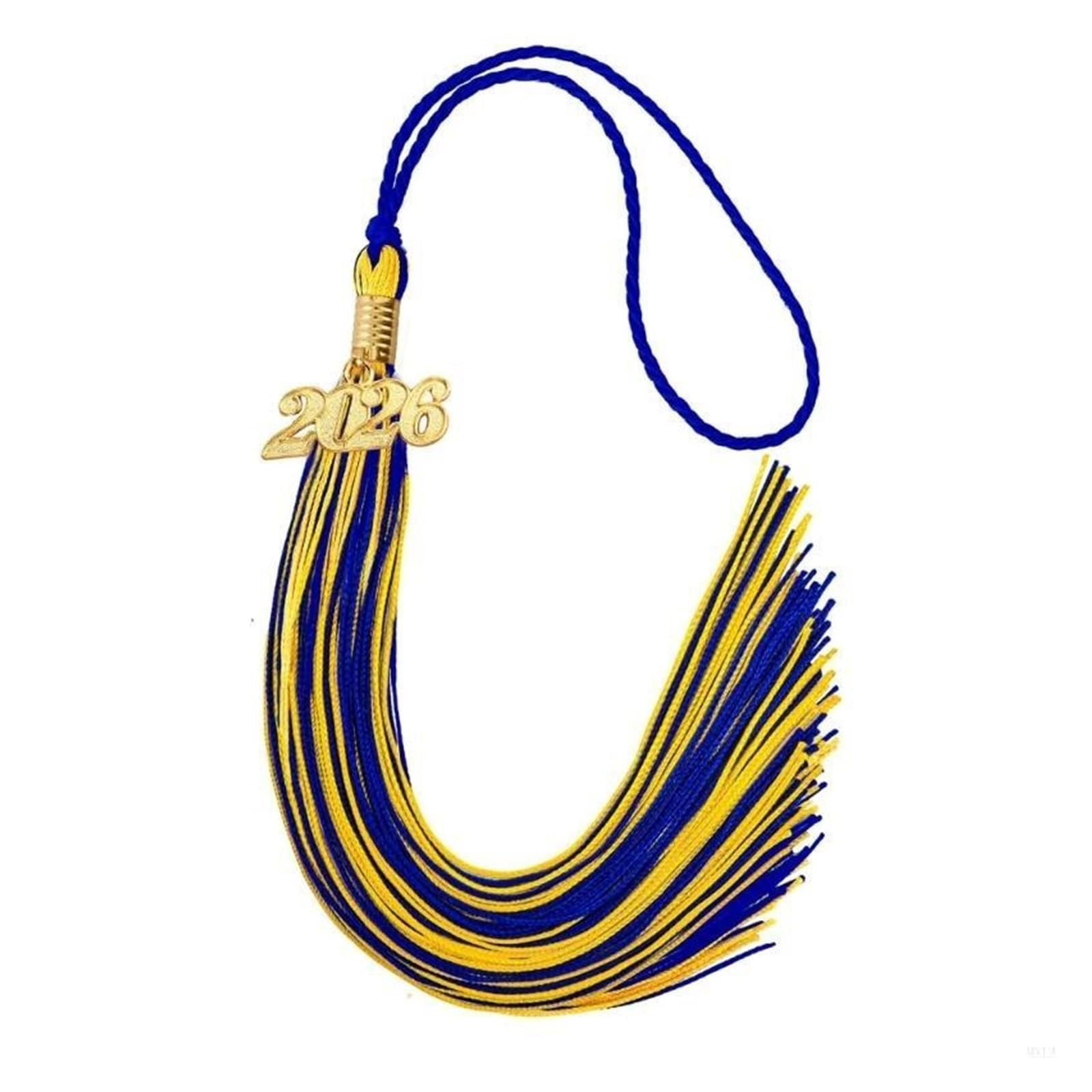 Tassel Graduation 10Pcs 2026 Graduation Tassels With Year Charm Of Hat Decoration for Graduate Ceremonies and Memorials(Blue yellow)