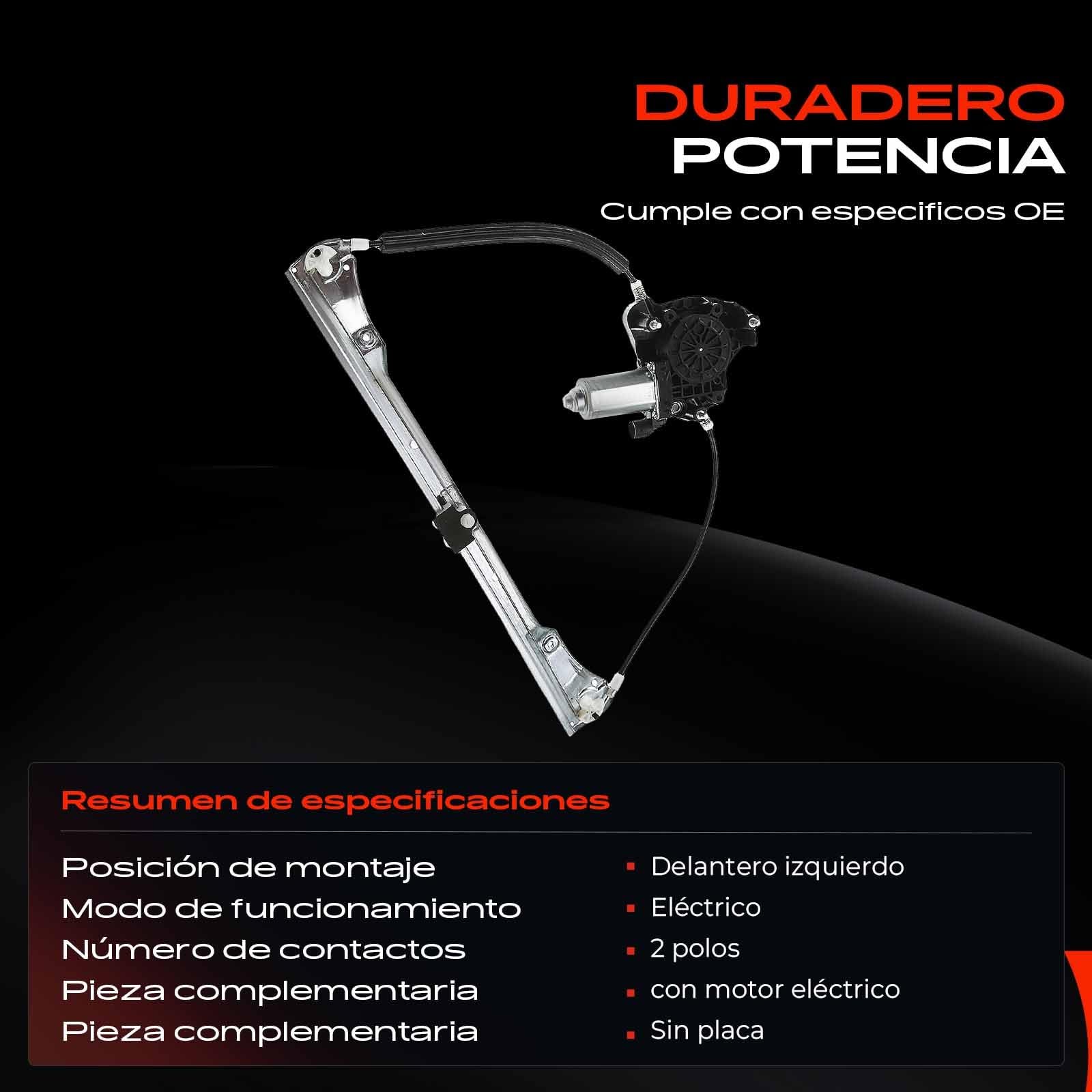 Frankberg Elevalunas con motor delantero izquierdo para Clio II BB CB Thalia I LB0/1/2 LB 4/5 puerta 1998-2019 8200169093