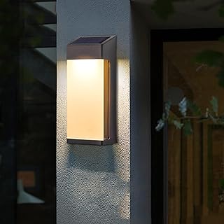 Solar Outdoor Wall Lights, Dusk to Dawn Wall Lamp,Lights Sensor Security Lights, IP64 Waterproof Sensor Porch Lights Exterior Solar Powered Outdoor Lights for Front Door Yard Garage Garden Patio Deck