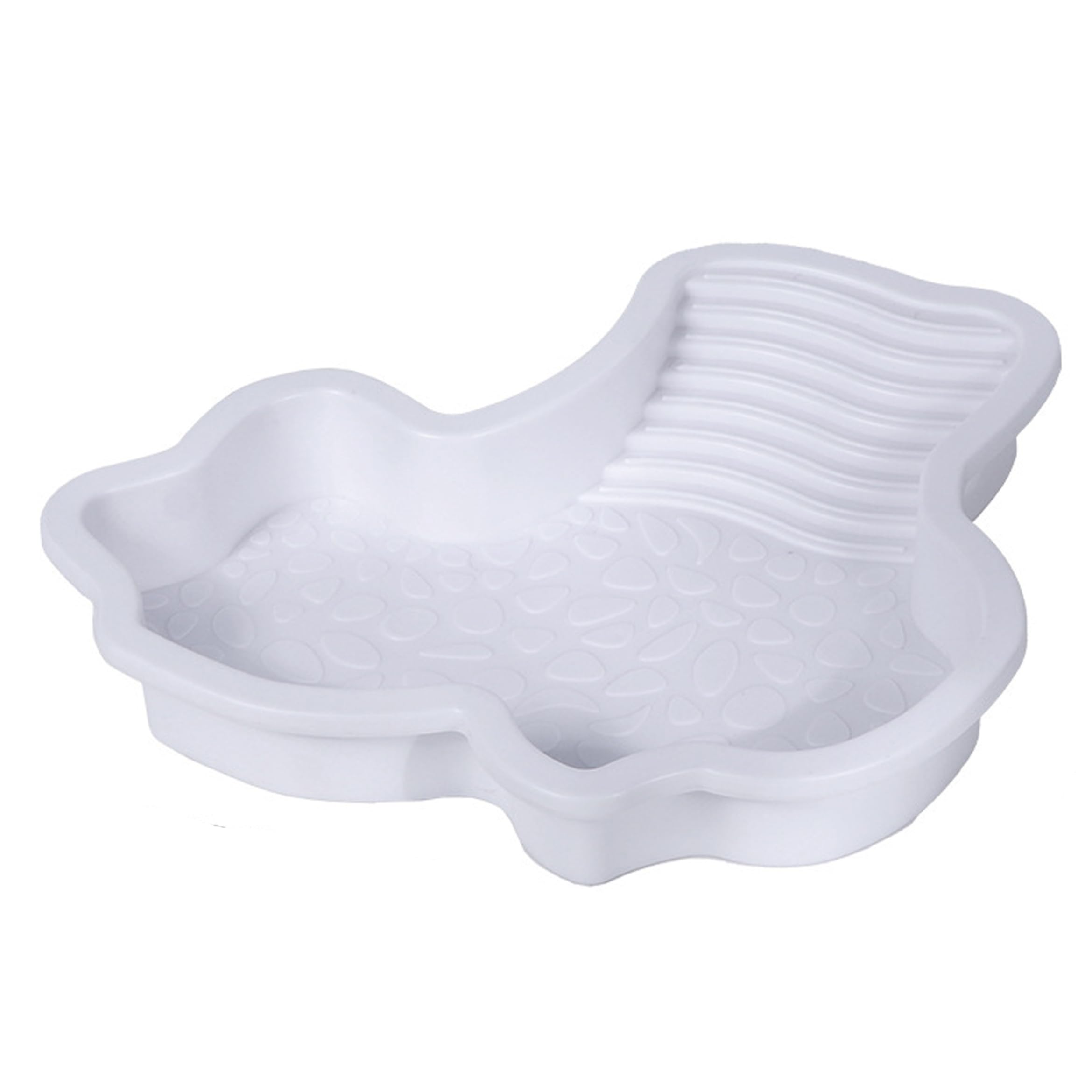 Ngbbby Tortoise Water Dish, Large Plastic Turtle Water Bowl Reptile Bath & Feeding Basin with Internal Ramp, 11.2×10.4 Inch, White, Tortoise Bowl