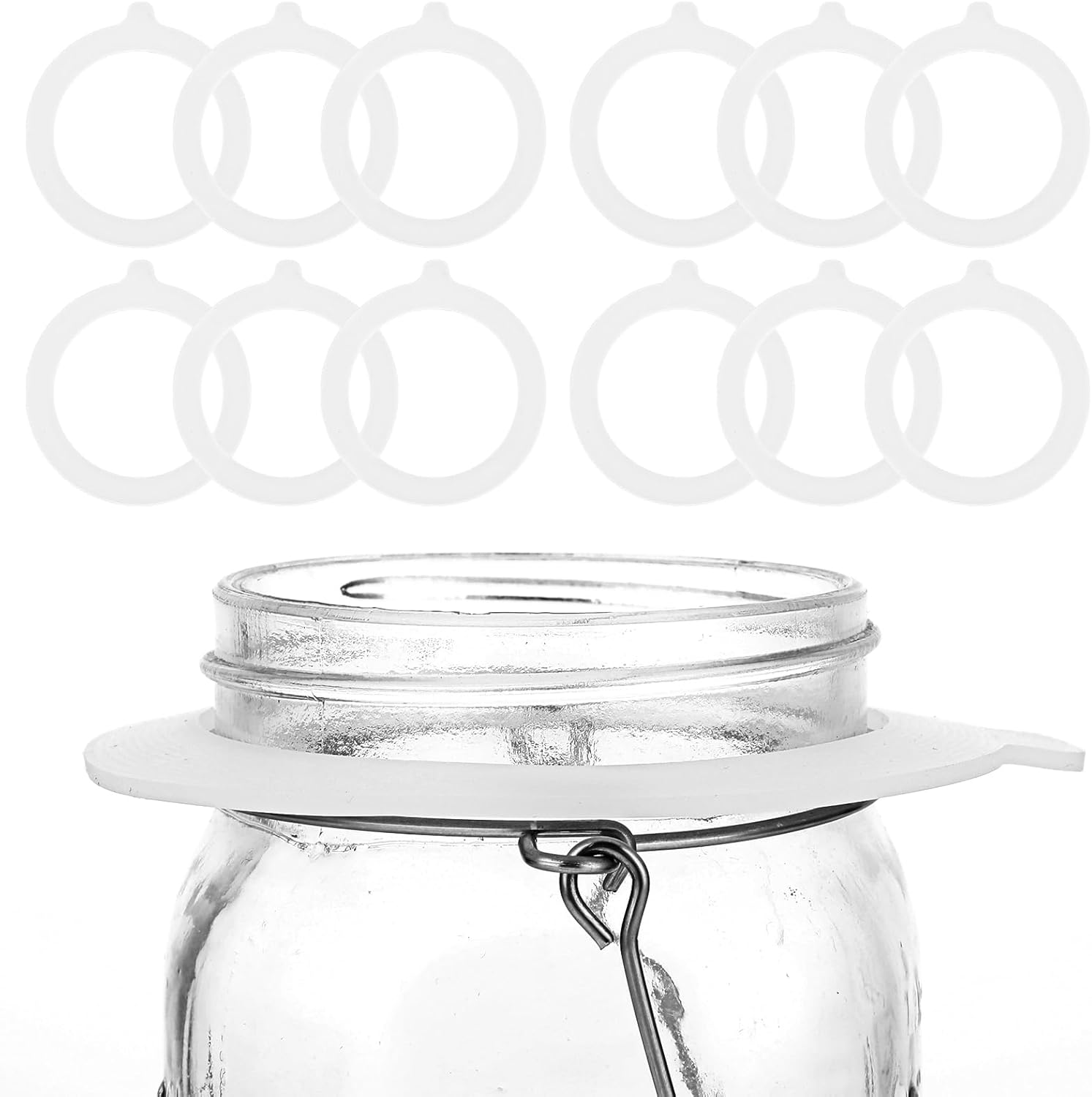 12 Pcs Rubber Seals for Glass Jars, 3.7inch Airtight Rubber