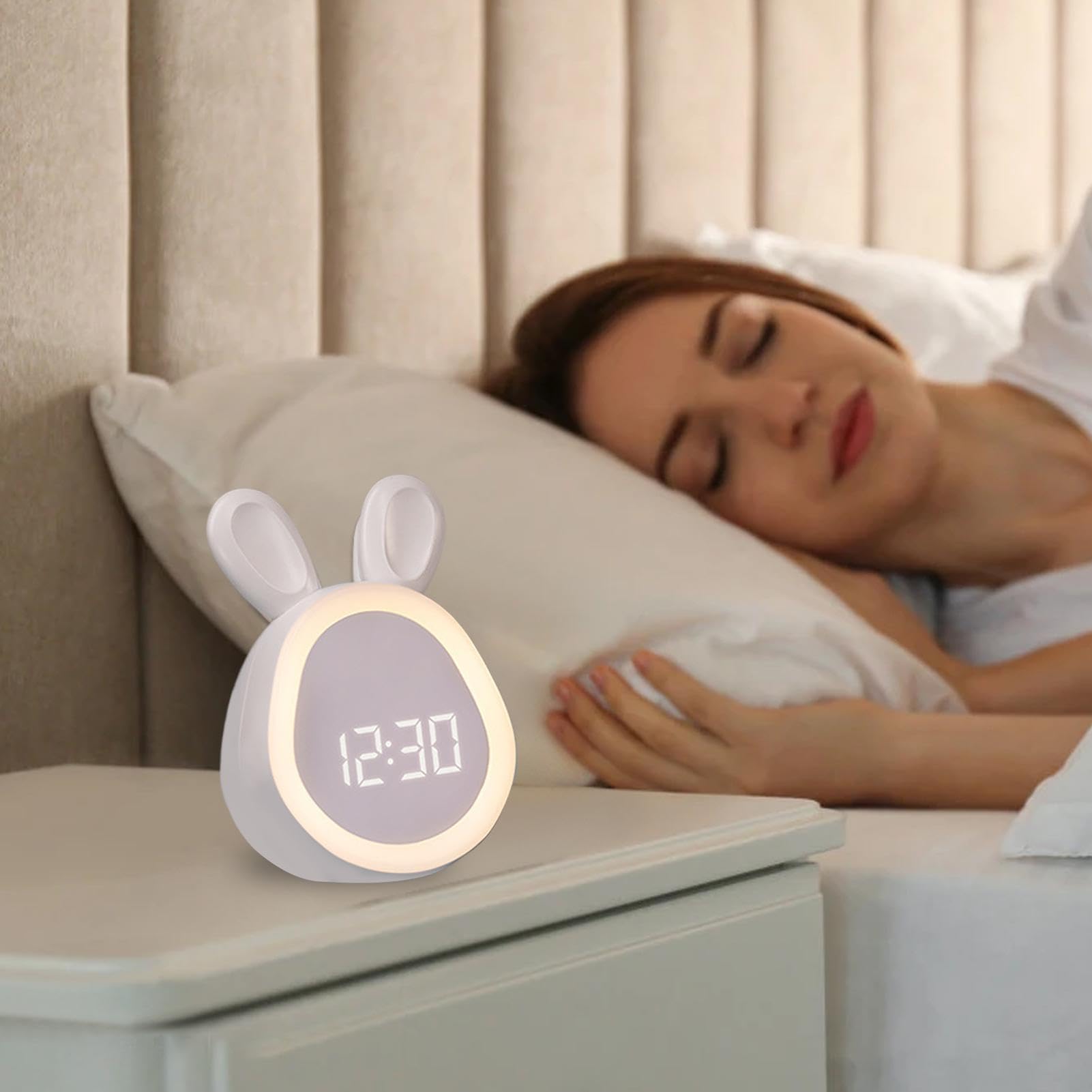 Wecker für Kinder, süßer Wecker - Kinderuhren für Schlafzimmer,Nachtlichtuhr für Kleinkinder, Digitaluhren für Schlafzimmer, USB-Aufladung für Schlafzimmer, Nachttisch
