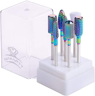 Makartt Tungsten Carbide Nail Drill Bits Set 7Pcs Remove Acrylic Nail Polish Poly Nail Gel Builder Gel B-08 - coolthings.us