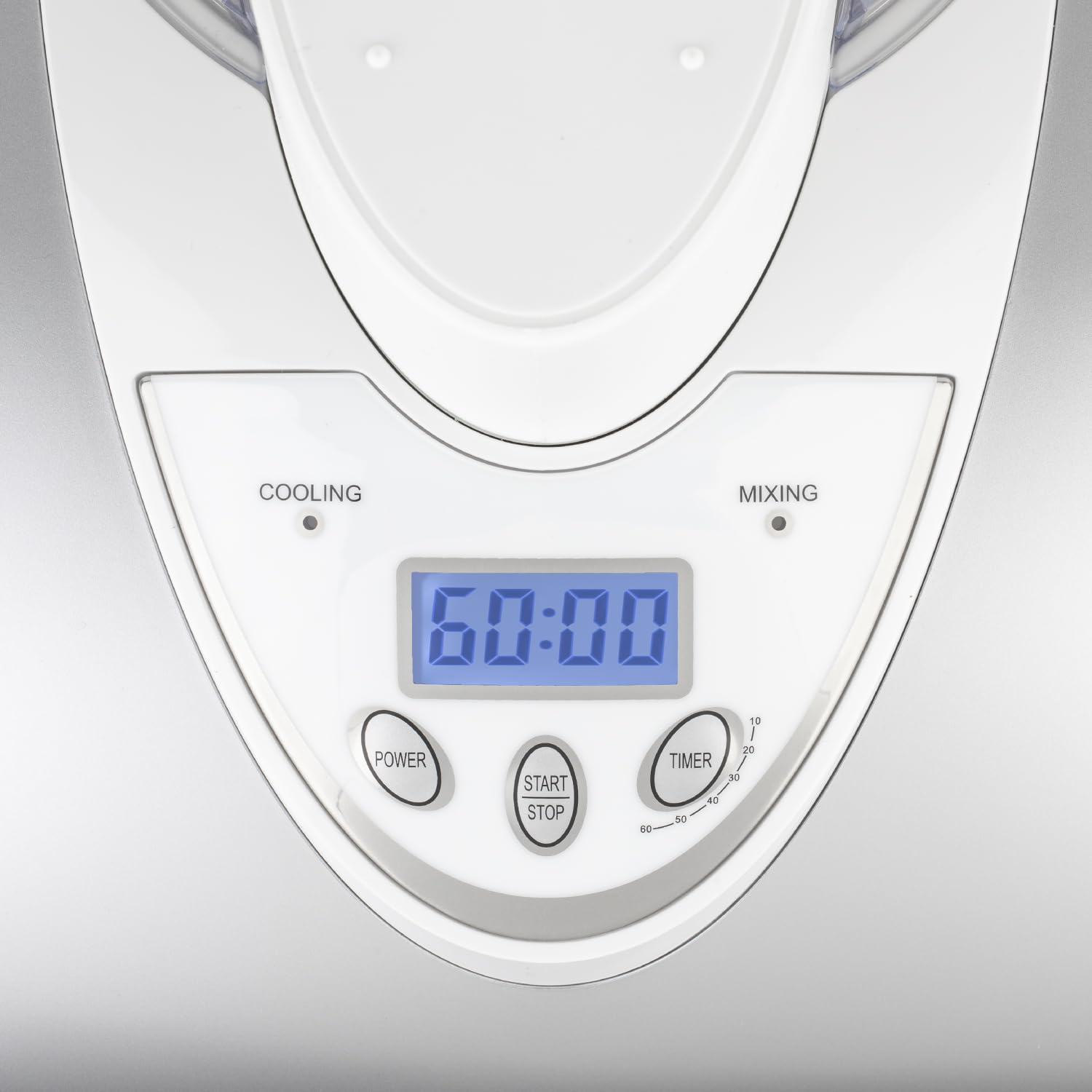 H.Koenig HF180 Máquina Para Hacer Helados Caseros y Sorbetes Profesionales, Heladera Con Compresor, 135 W, 1 Litro, Preparación 30 Mins, Pantalla LCD, Conservación En Frío, Acero Inoxidable