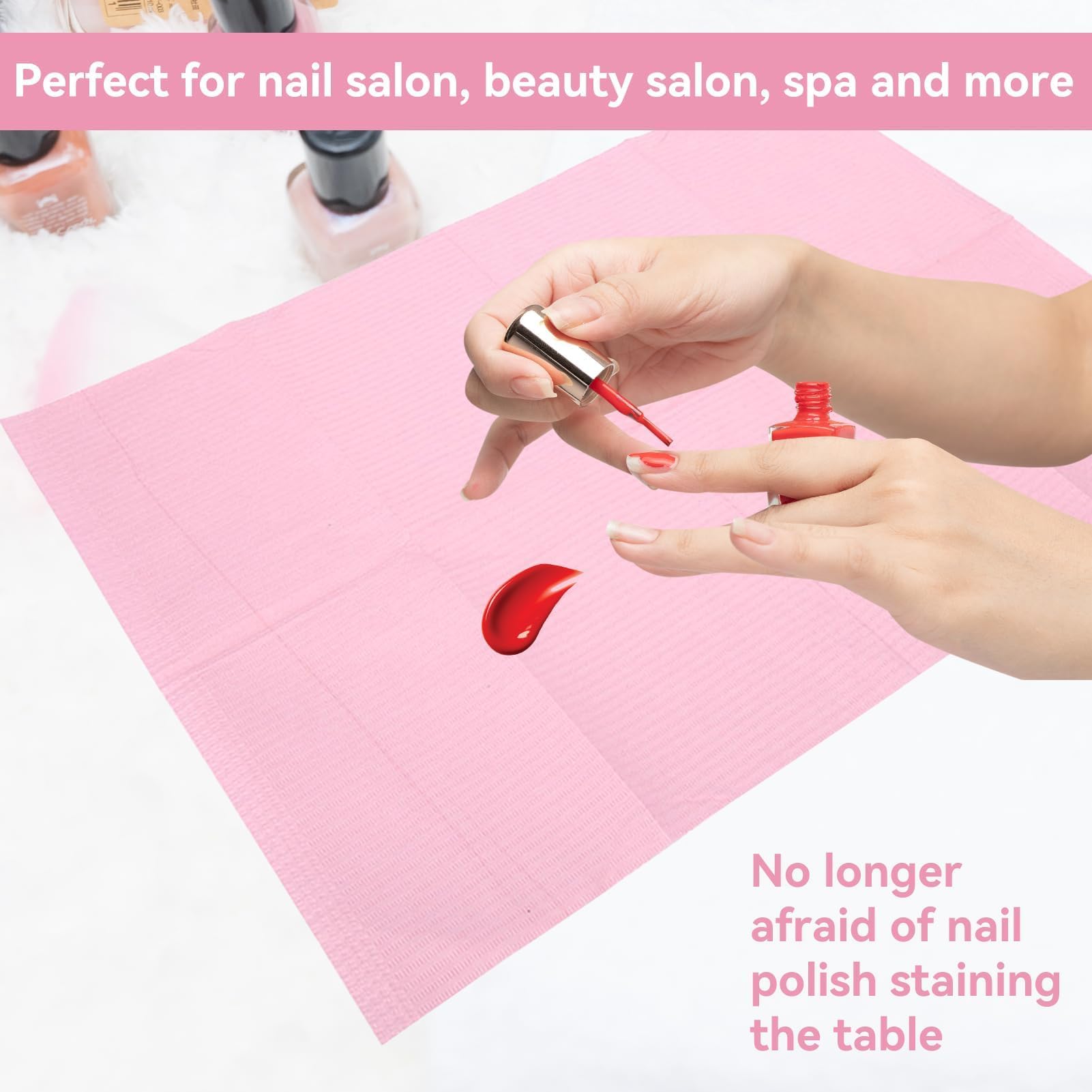 Tapete para Decoración de Uñas, Toallas de Mesa de Arte para Puntas de Uñas Prueba de Agua de 125 Uds., Papel de Arte para Puntas de Uñas Tapete de Mesa Plegable Uñas para Salón Uñas, Salón Belleza