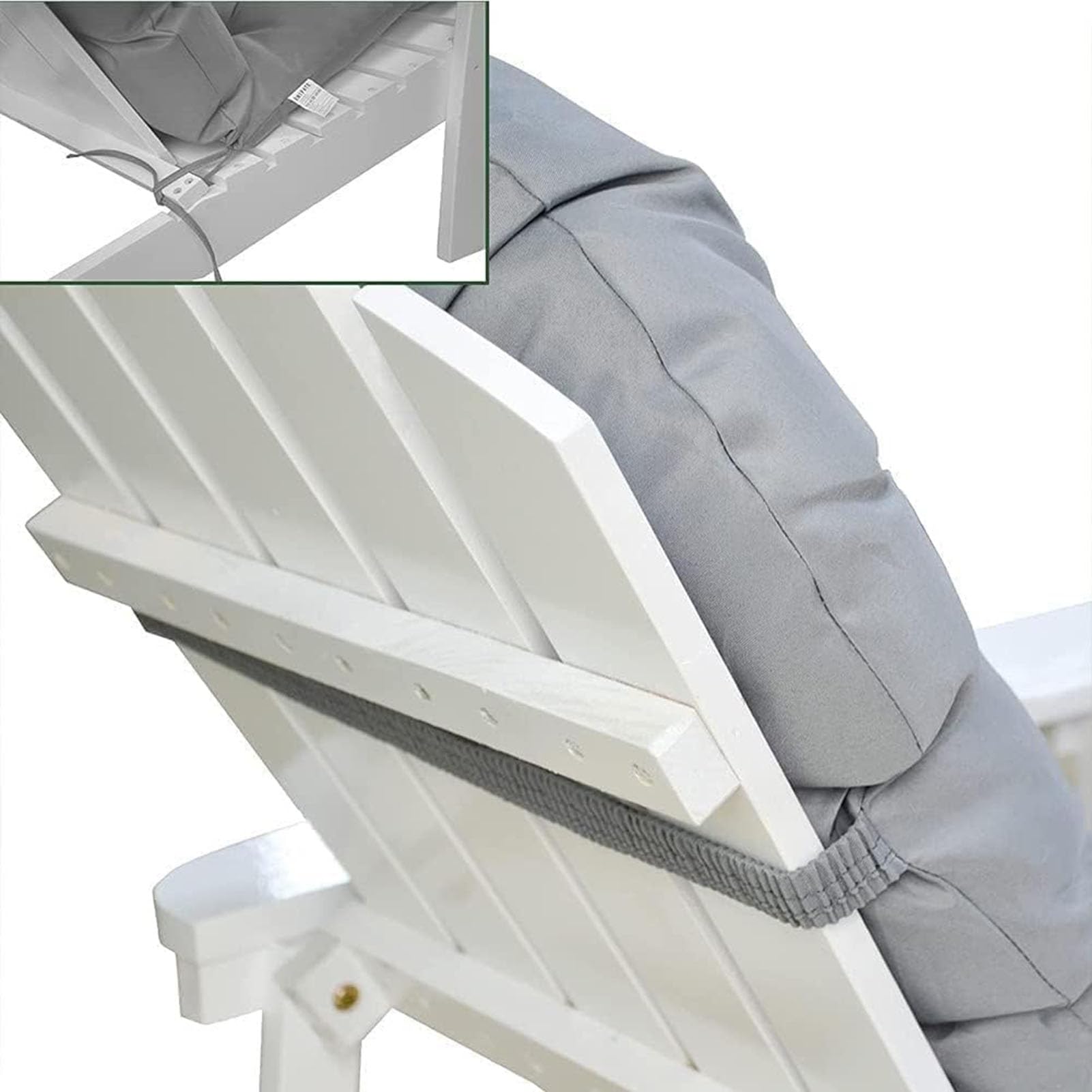 Cojín Monobloque Acolchado Respaldo Alto para Silla Terraza Exterior Jardín Sillón Reclinable con Correas De Fijación Muebles Solárium Interiores Cojín Recambio