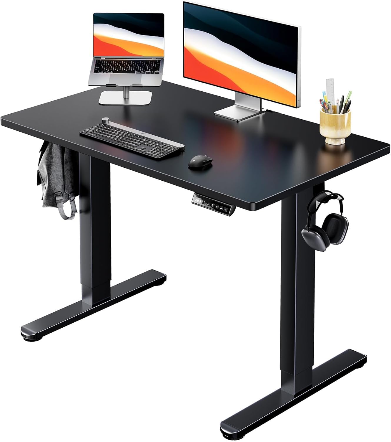 ErGear 電動昇降デスク 幅100cm 一枚板 スタンディングデスク Amazon | ErGear 電動 昇降デスク 一枚板 スタンディングデスク