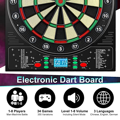 Mejasg Dartscheibe Elektronisch mit Deutscher Sprache und LCD-Display – Ansicht 2