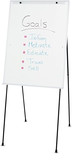 Quartet Caballete, borrado en seco, acero, tablero de escritura de doble propósitorotafolio, borrado total, 29 x 40 pulgadas, marco negro (81E)