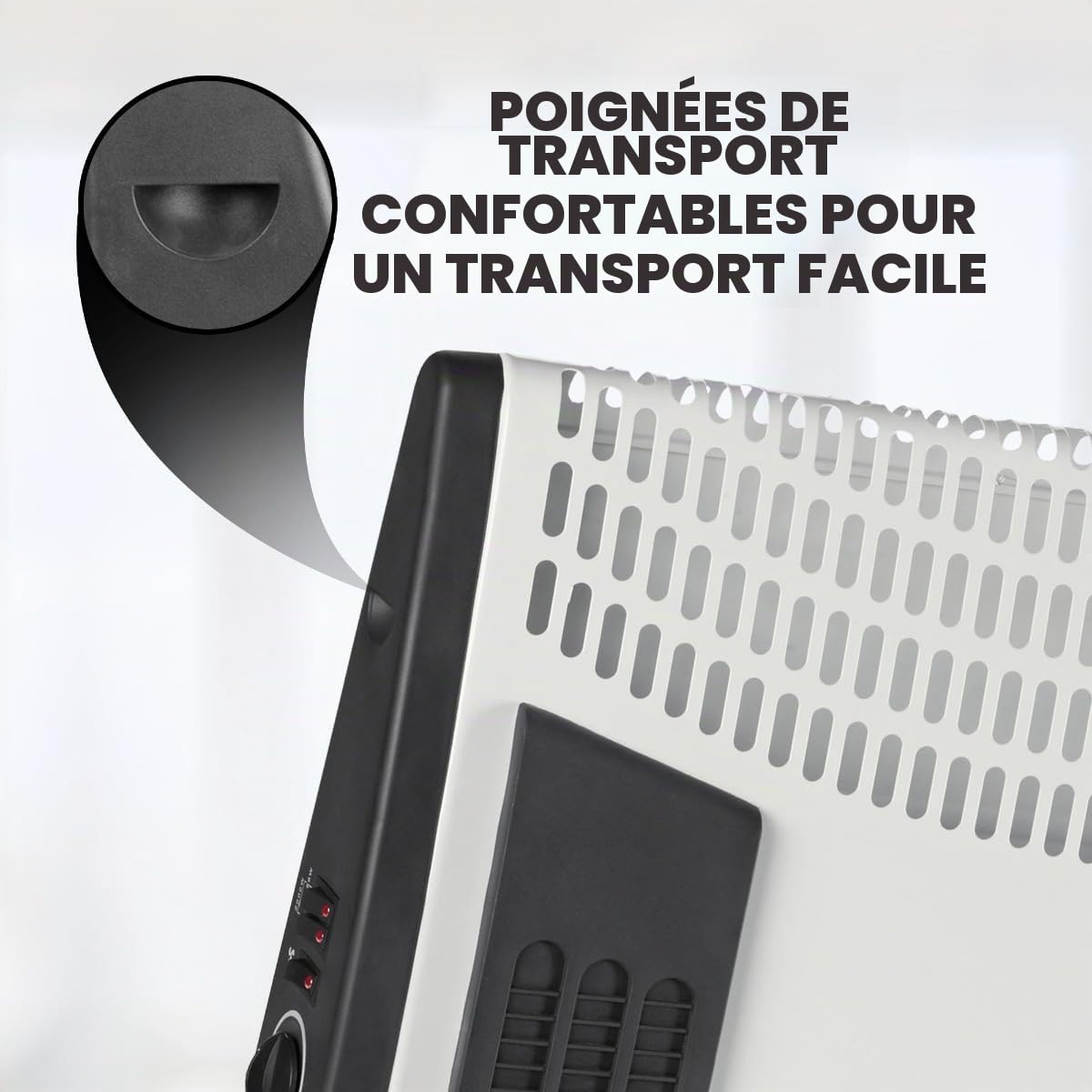 Clatronic® Chauffage par convecteurs | pour abris de jardin, garages & Co. | avec 3 niveaux de chauffage | thermostat | avec ventilateur | jusqu'à 40m² | économie d'énergie | KH 3433 N