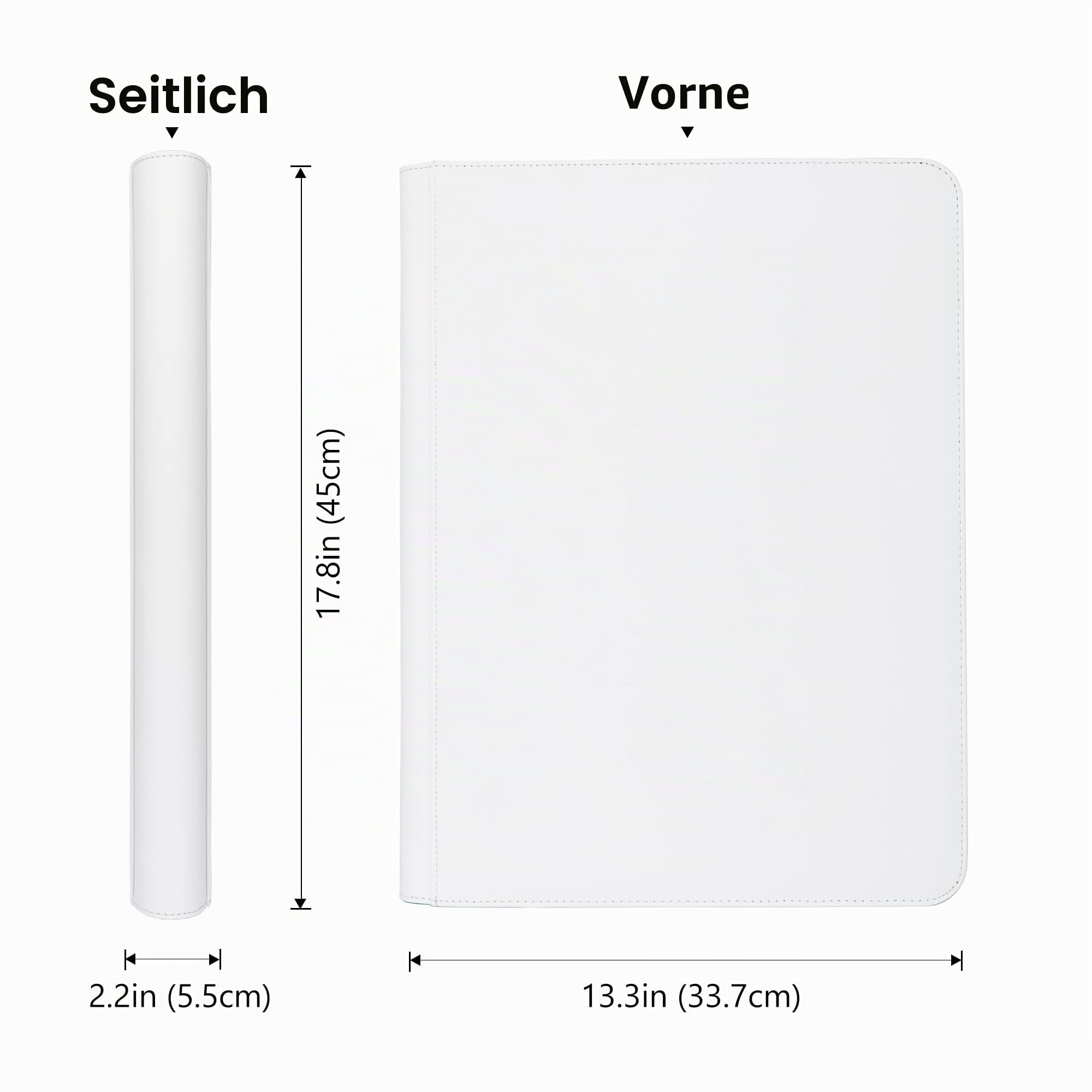 Ordner mit 16 Taschen, passend für 1344 Sammelkarten, Ringloses Album für TCG & Sportkarten, Weiß