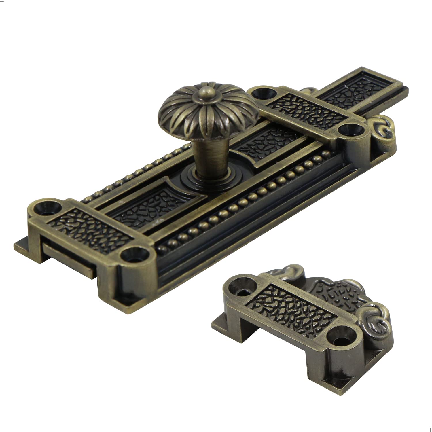 Loquet De Porte Vintage En Métal - Serrure Décorative Avec Vis Et Clé Pour Boîte, Tiroir, Armoire Ou Coffre