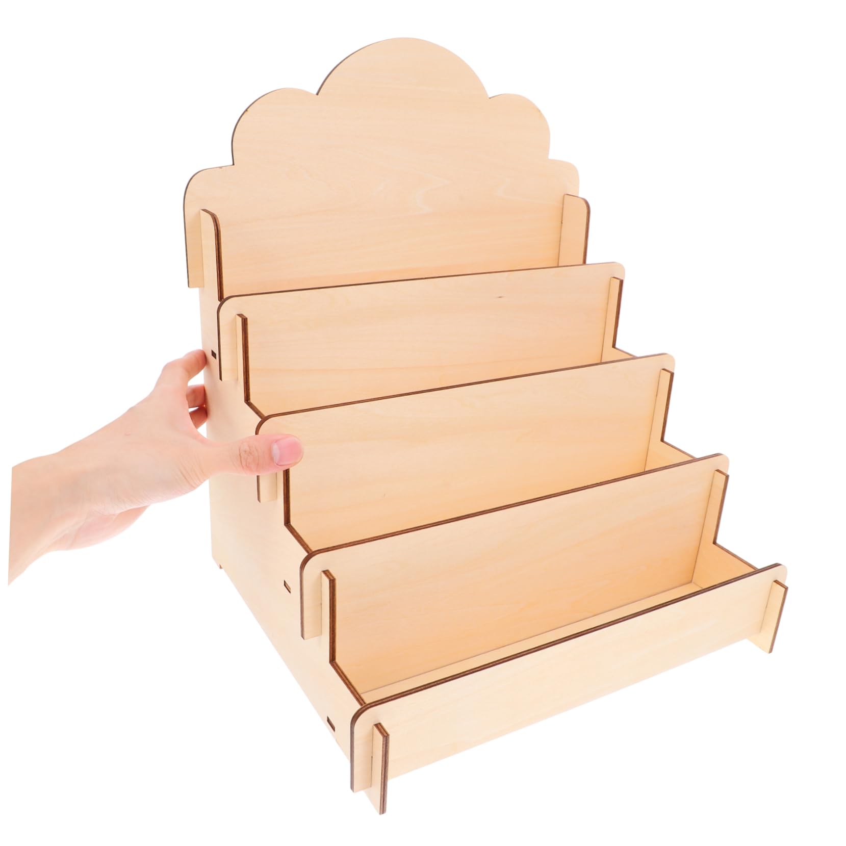 Cabilock Expositor de Tarjetas de Madera Escalonado para Tarjetas de Felicitación Expositor Portátil para Mostradores Minoristas Ferias de Artesanía y Eventos de Proveedores