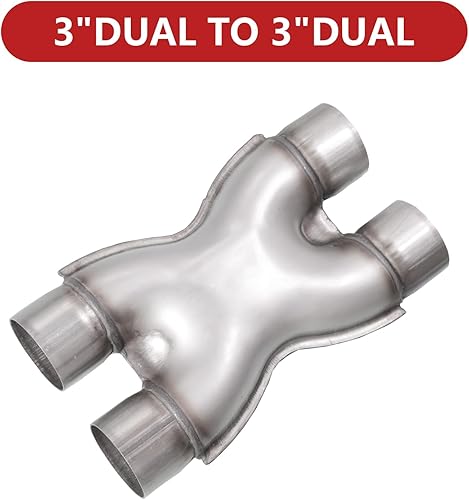 Miniatura 9 de Tubo de escape X de entrada de 2.5 pulgadas, tubo de escape universal de acero inoxidable, entrada de 2.5 pulgadas, salida de 2.5 pulgadas, salida