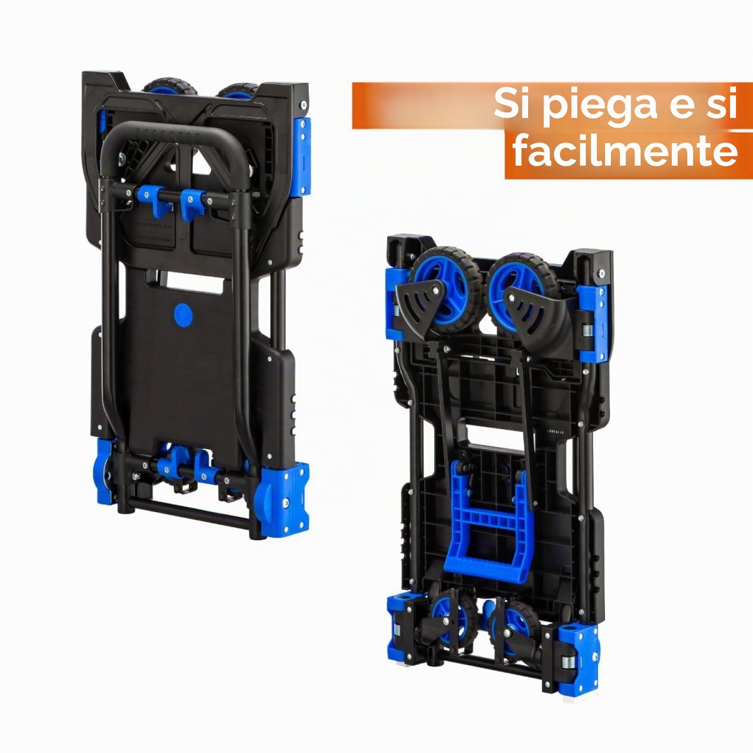 Linxor - Carrello pieghevole 2 in 1 con piattaforma a 4 ruote - Portata 137 kg