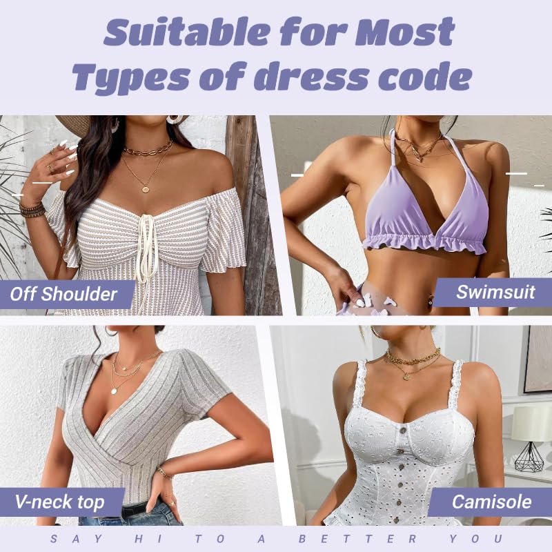 Image of DEPOVOR Double-Sided Adhesive Bra Inserts, Large Size Lightly Padded for D+ Cups, Reusable Lifting Enhancers for Large Busts