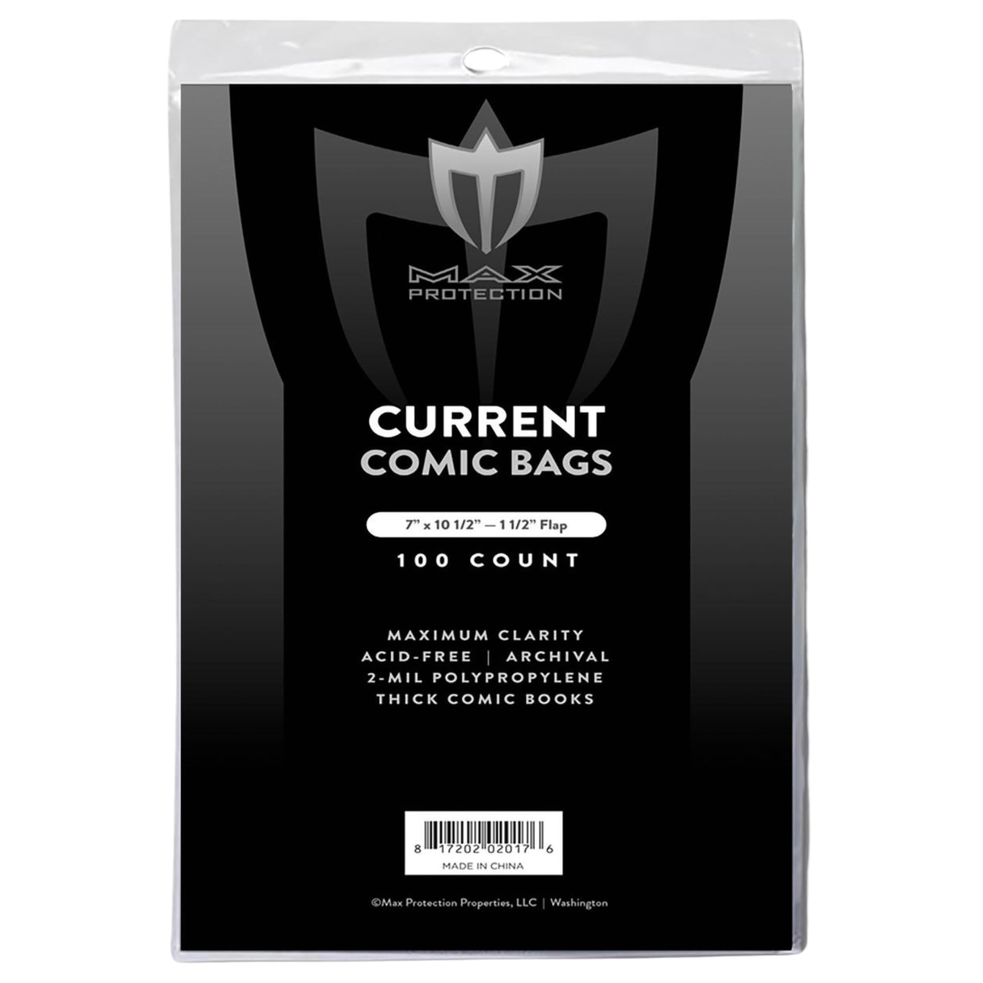 Max Protection Max Pro Current Comic Bags - Archival Quality Acid-Free Storage for Comic Books - Crystal Clear 2 mil Polypropylene - 6-7/8"x10-1/2 Protection - (500 Bags)