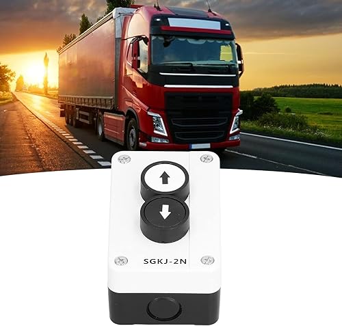 Miniatura 4 de Caja de control de interruptor de subida y abajo, estación de interruptor momentánea de CA 400 V 10 A con orificio de alambre de 0.787 in, para