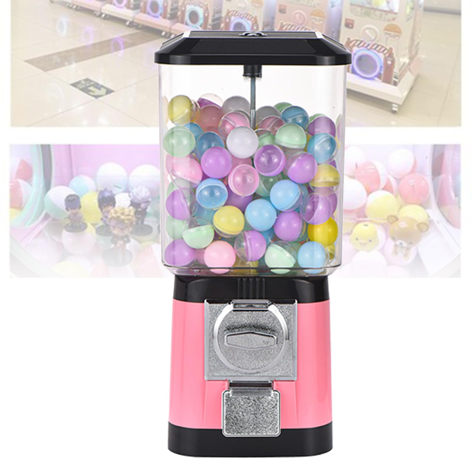 Spielzeug Kapseln Automat mit 200 Kapseln, Kommerzieller Candy Gumball Spender, Stabiler Mechanischer Verkäufer für Bälle, Party Arcade Spiel