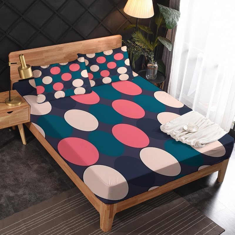 Miniatura 9 de Juego de sábanas a cuadros tamaño King, sábanas de mosaico, microfibra suave y bolsillo profundo, sábanas y fundas de almohada estampadas sin