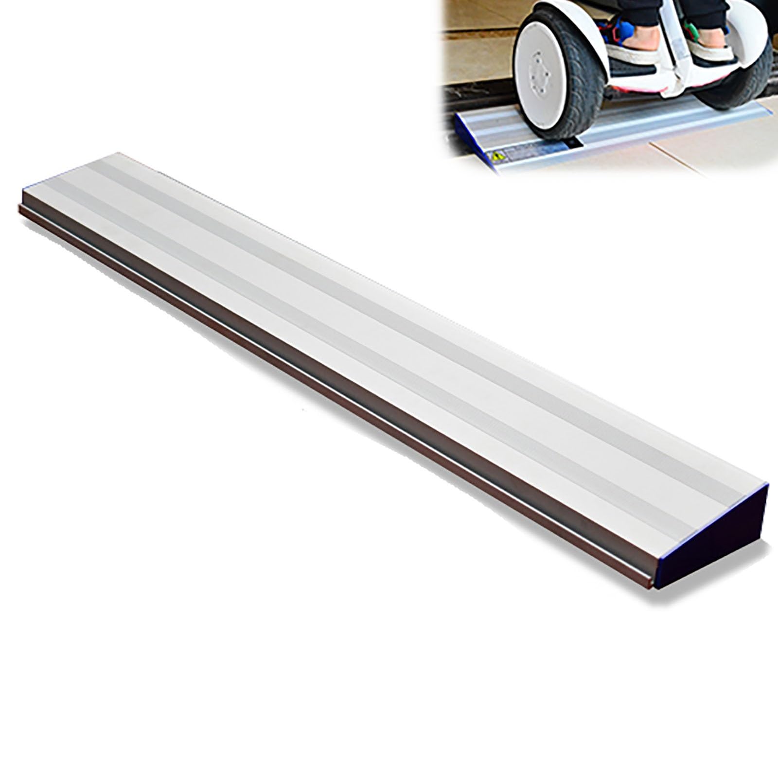 Zdejmowane Podjazdy dla Wózków Inwalidzkich do Wchodzenia Po Schodach Aluminiowe Podjazdy Progowe do Drzwi łączenie, Przenośna Rampa(75x10x2cm)