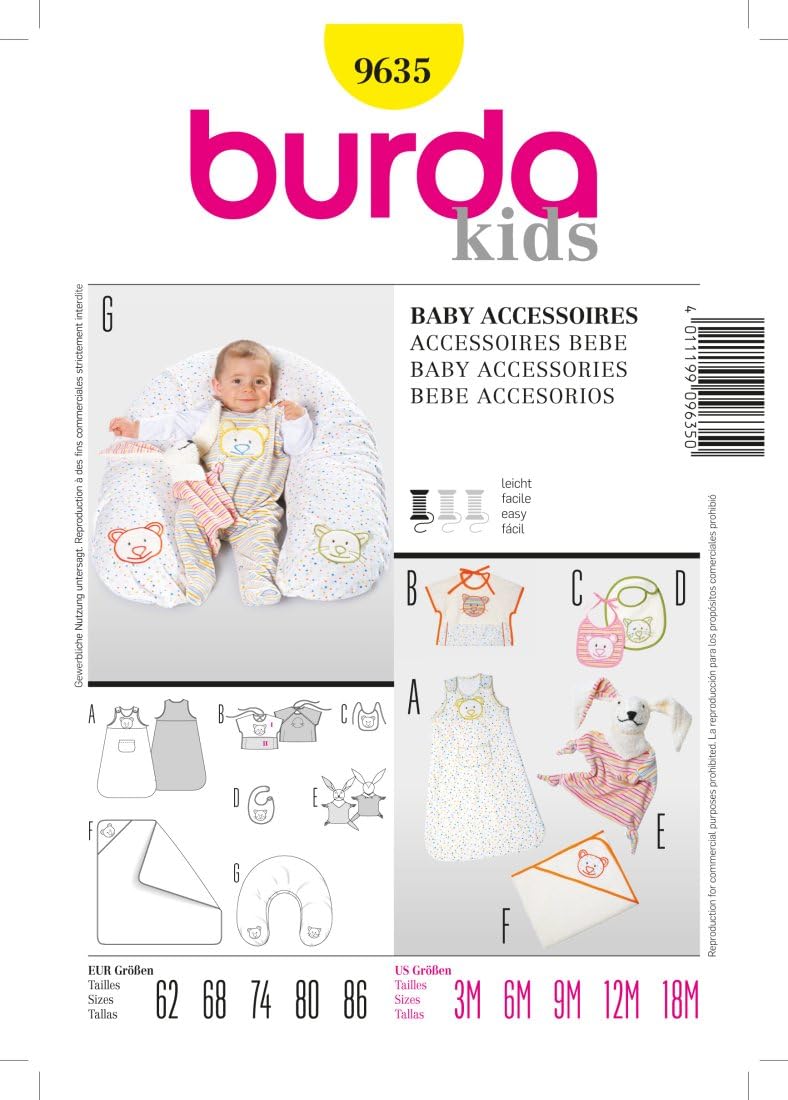 Burda B9635 patron de couture,​BLANC-​13X20 CM