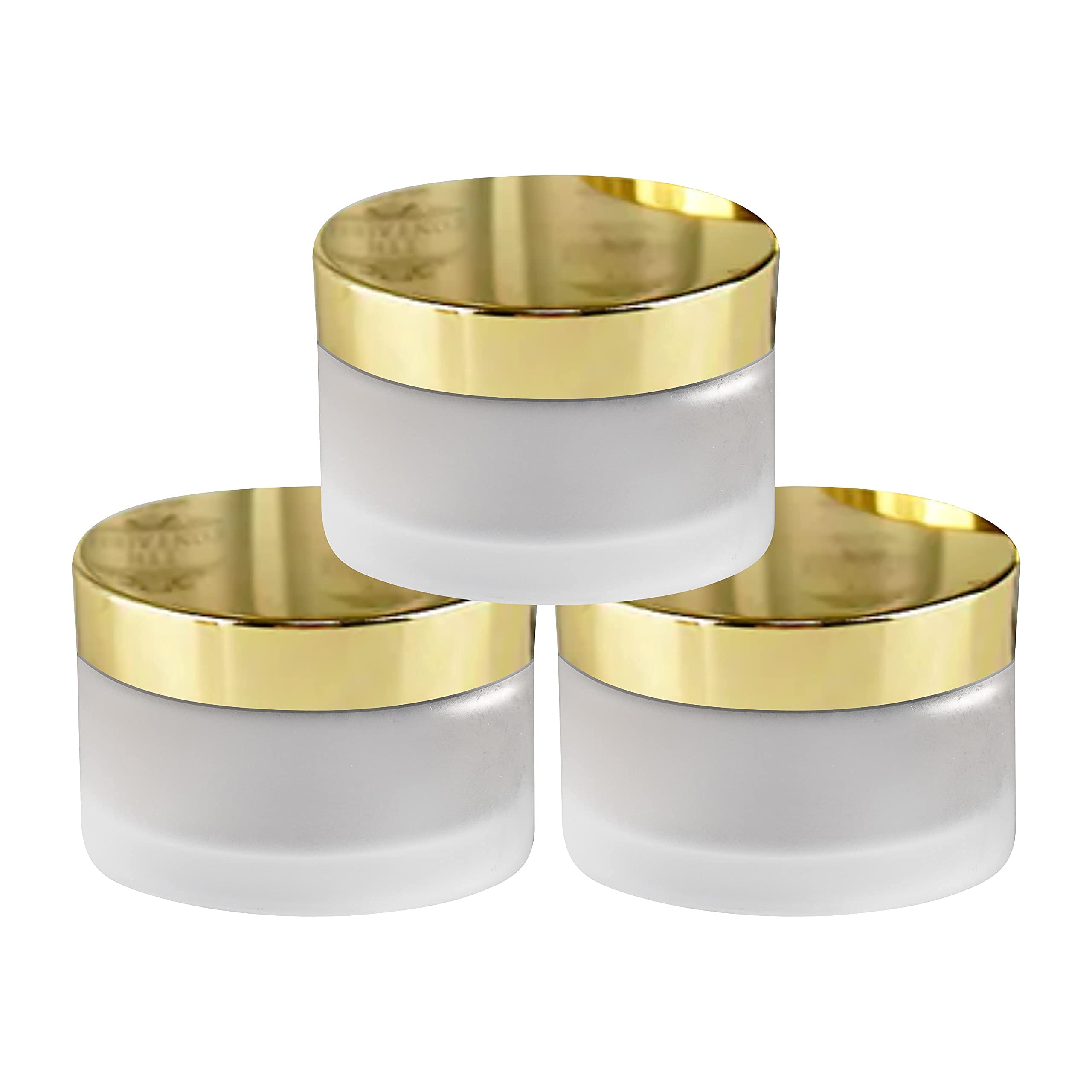 Zenvista 50gm Frosted Glass Jar with Golden Lid, For Cosmetics, Cream, Lip Balms, DIY Skin Care, (Pack of 3)-image-29