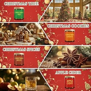 Christmas candle set 4 pack christmas scented candles for home holiday gifts for women men soy candles for home scented scents of christmas treecookiesspicesapple cider  urban country home decor