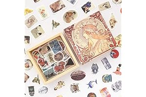 Doraking 200PCS Vintage Retro Themed Scrapbook Washi Stickers