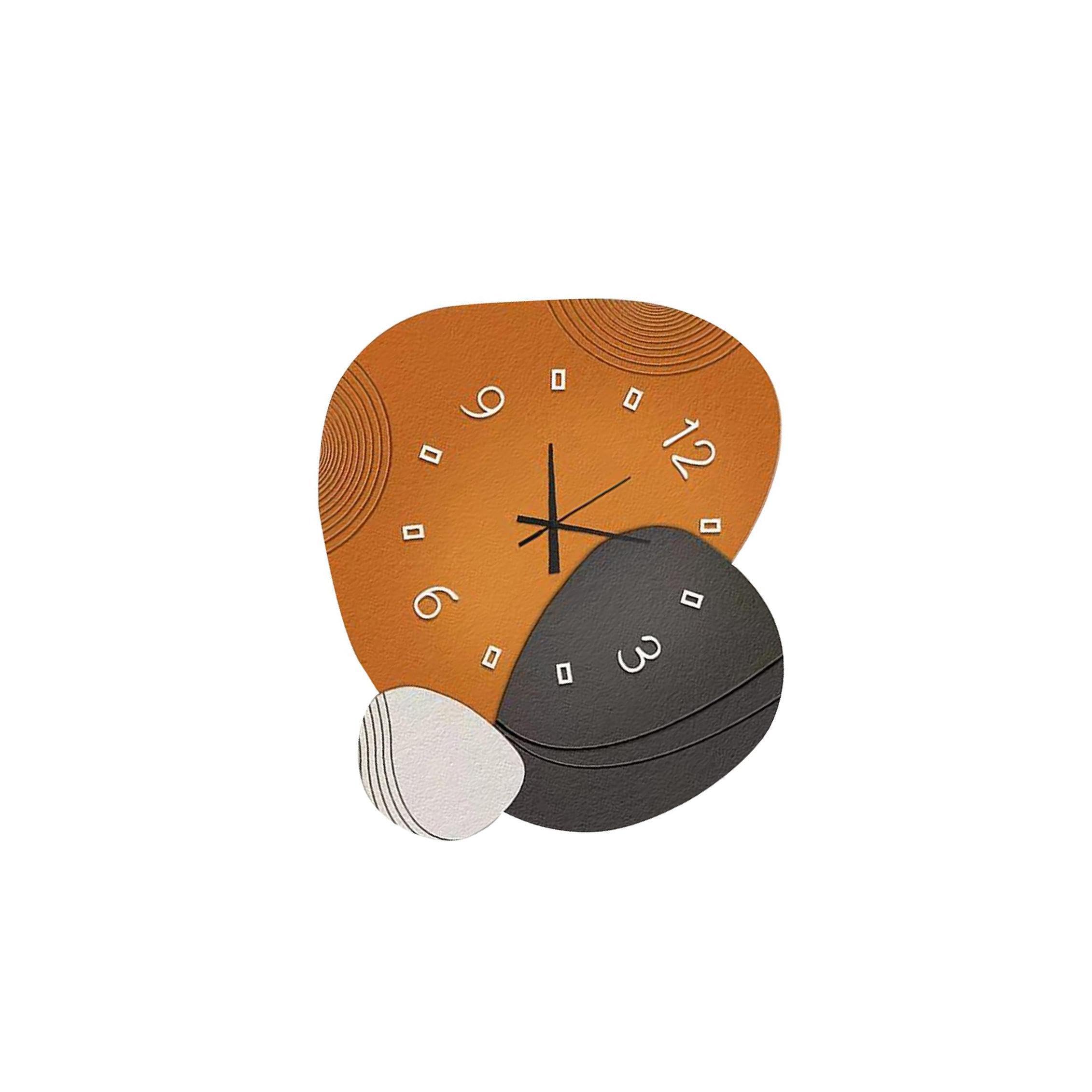 TWISAXC Modern Wall Clock Decorative Clock Wall Watch Irregular Pattern Wood Silent Quiet for Creative Art Ornament Bedroom Bathroom