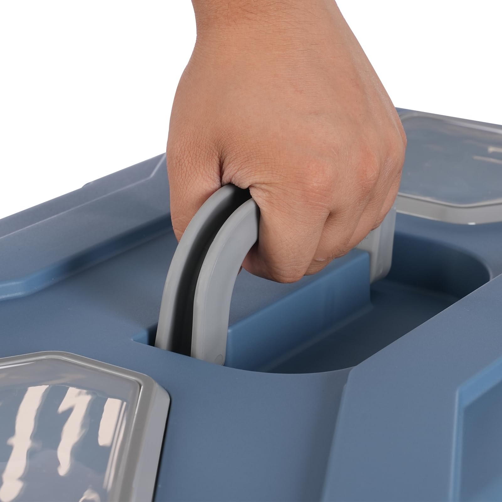 Transportín para mascotas grande, capacidad de 15 kg, caja de transporte para gatos y perros con claraboya transparente, caja portátil para mascotas con puerta de dos vías, caseta colgante para