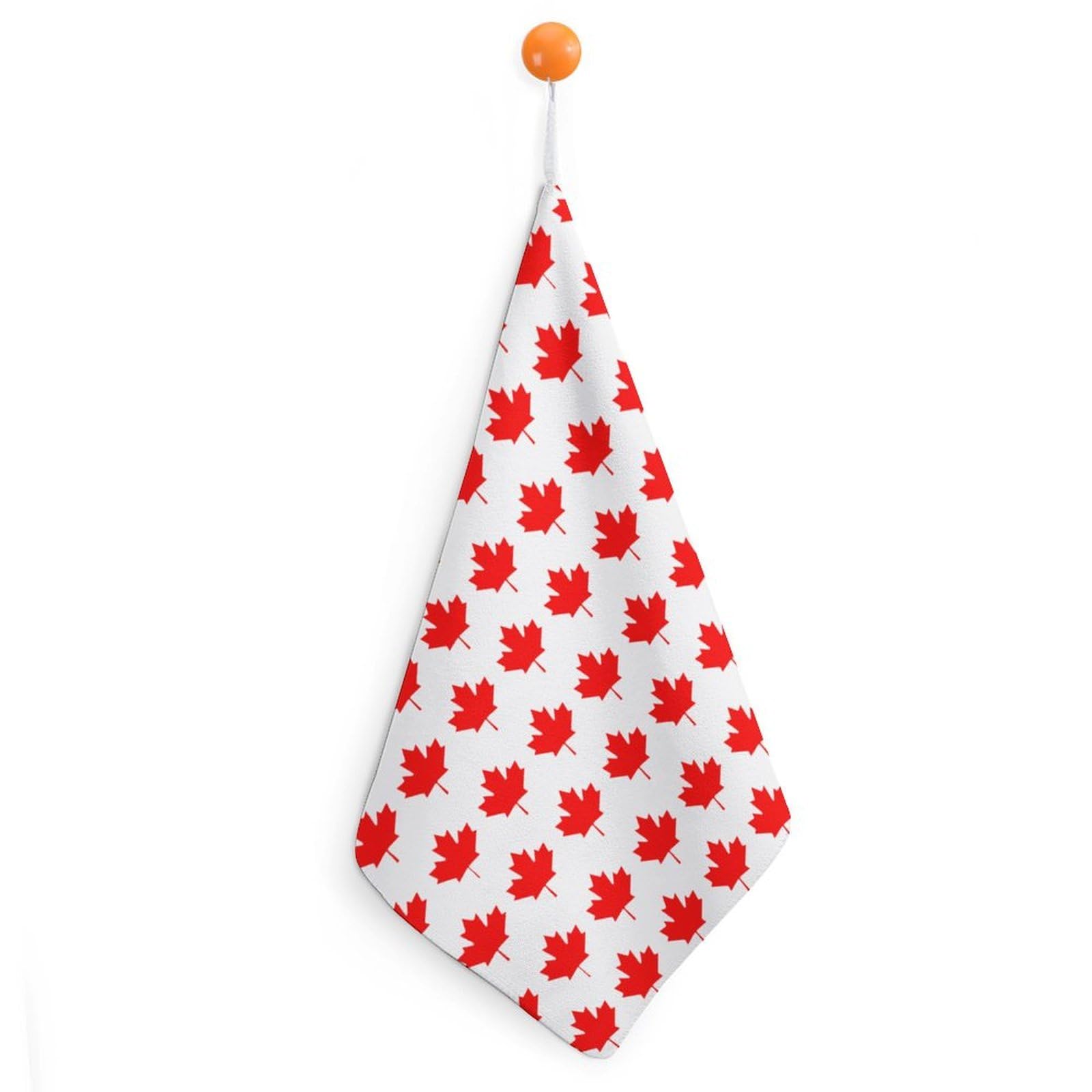 TXFBTRFSA Canada Flag Maple Hand Towels with Hanging Loop Kitchen Towel Handkerchiefs Cleaning Cloths