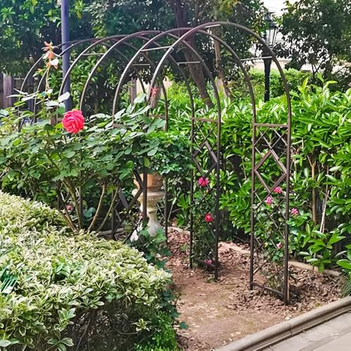 Arche de jardin anti-affaissement en métal marron 220cm - 6