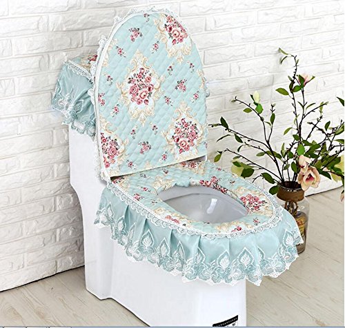 ZFF WC-Matten Anti-Rutsch-Matten Badezimmer dreiteiliger Reißverschluss WC-Sitz dreiteiliger Sitzkissen WC-Sitzbezug… – Bild 3