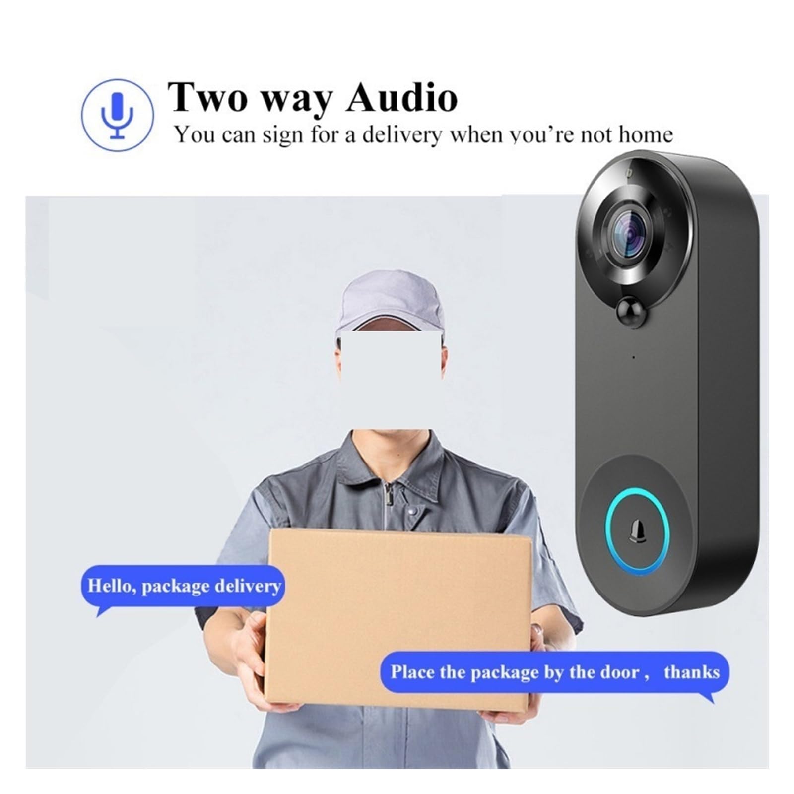 Campanello video intelligente, Videocitofono Smart Home Rilevazione Supporto Campanello per casa intelligente